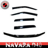 TRADIESCHOICE Bonnet Protector + Weathershields for Nissan Navara D40 2005-2012 Dual Cab | Style and Protection Combined